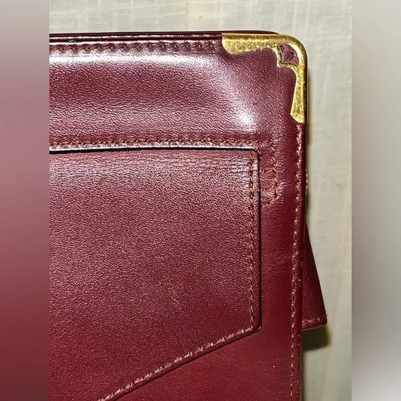 Vintage Cartier Leather Bordeaux Burgundy Clutch Wristlet - Picture 4 of 14